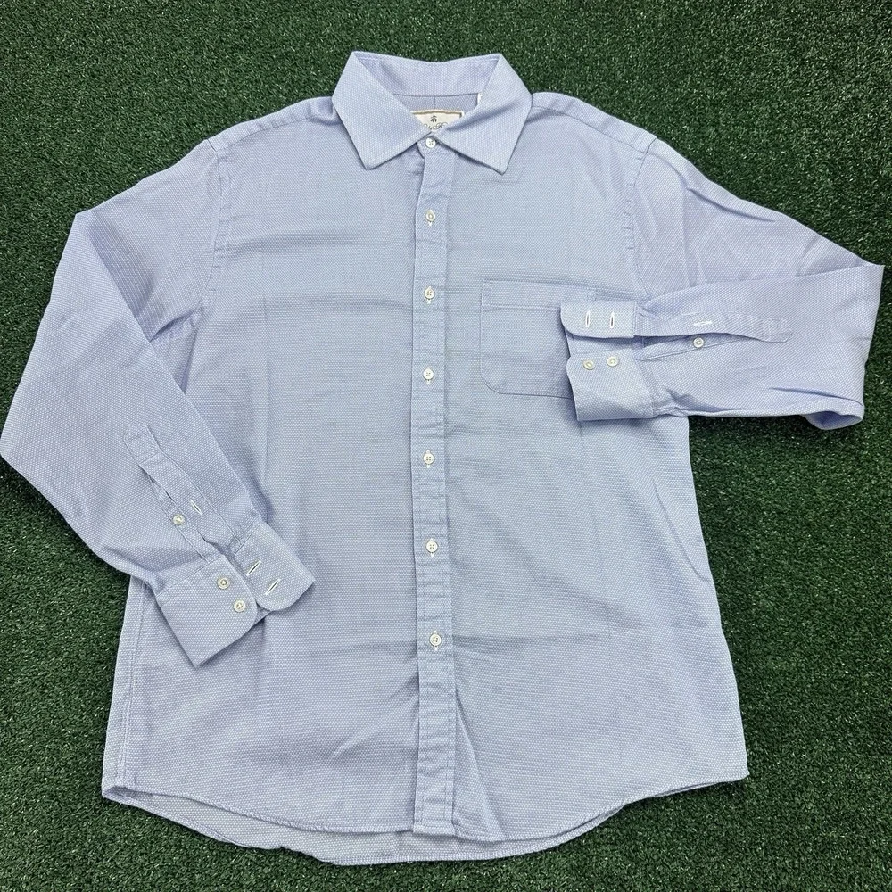 Brooks Brothers Thomas Mason Luxury Men's Dress Shirt Blue Size 16 34 Regent Fit